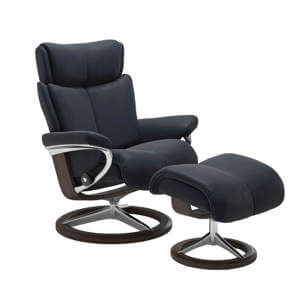 Magic Signature Chair with Footstool Leather